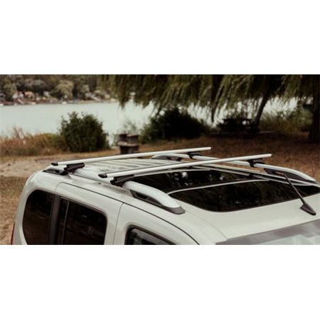 JEU DE 2 BARRES DE TOIT TRANSVERSALES - ALUMINIUM POUR VEHICULE AVEC BARRES LONGITUDINALES